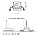 Dals Lighting Edge 6-Inch Square Indoor/Outdoor Regressed Gimbal Down Light RGR6SQ-CC-WH